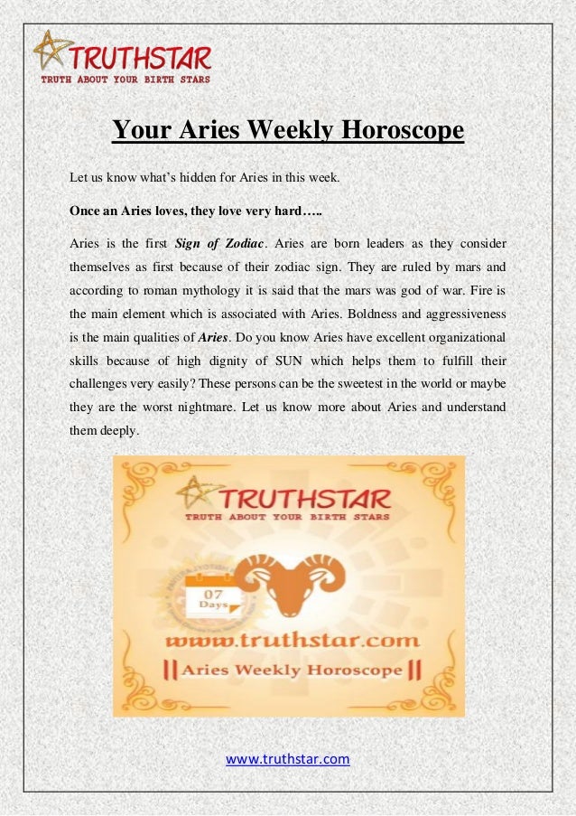 weekly horoscope aries